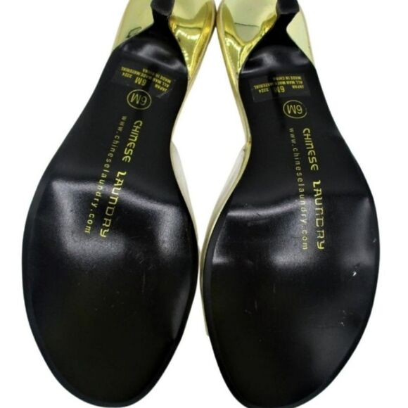 NWT Chinese Laundry Gold Rhinstone Clear Kitten Heels - Picture 5 of 10